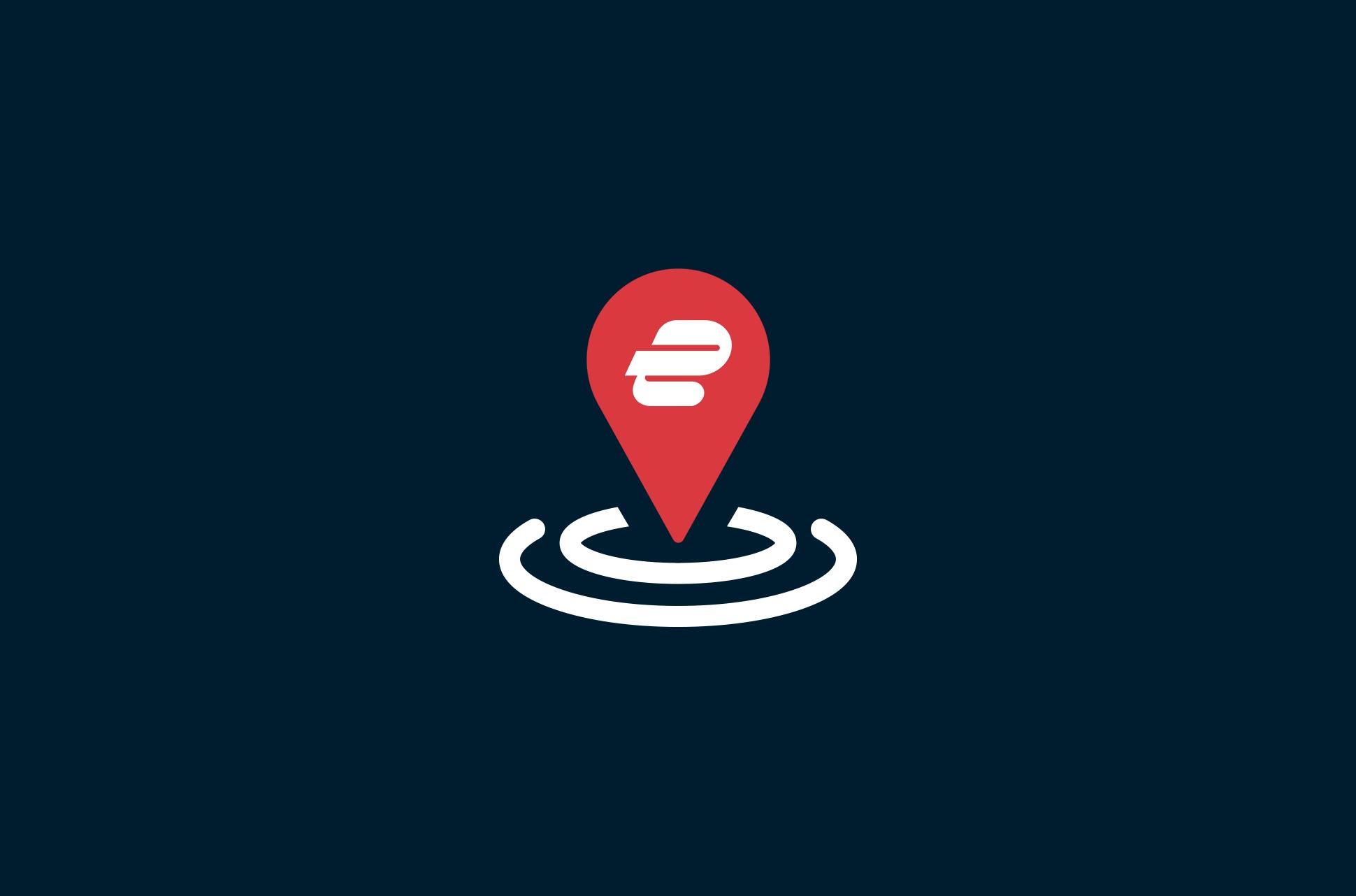 ExpressVPN logo on map pin.