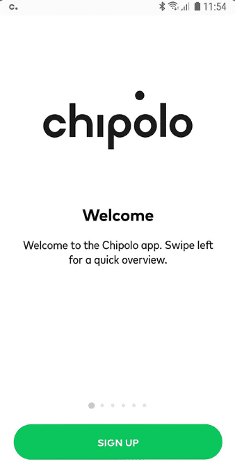 Google Play Store Chipolo Sign Up Page On Android