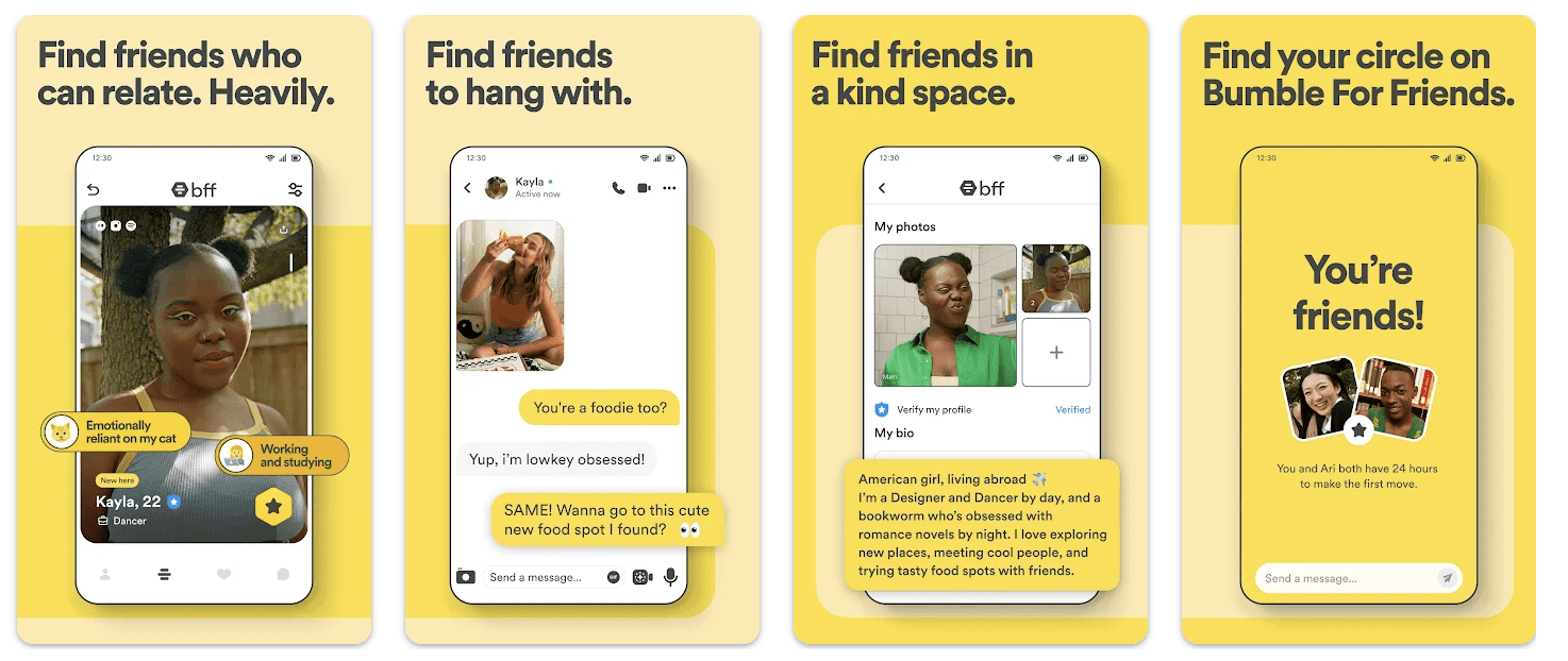 Bumble BFF app interface
