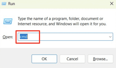 Running the command prompt on Windows