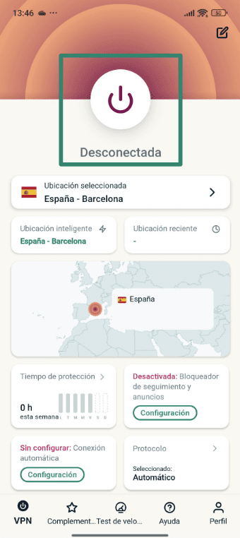 Connecting to ExpressVPN on Android.