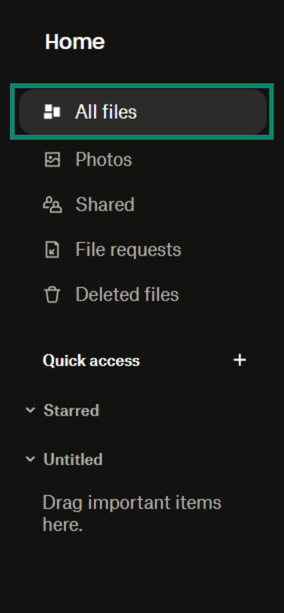 Dropbox All files option.