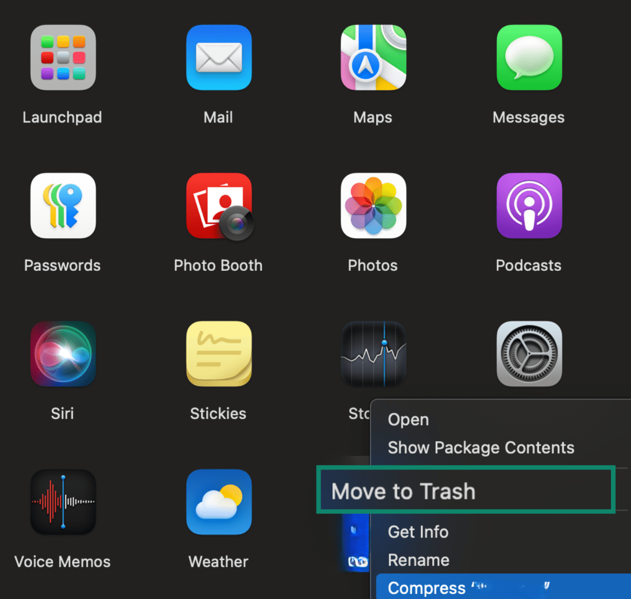 Removing an unwanted app on Mac.
