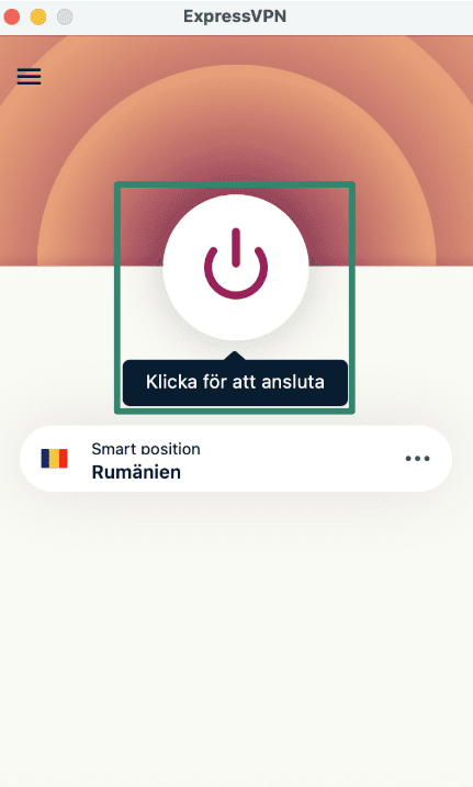 Connecting to ExpressVPN on macOS.