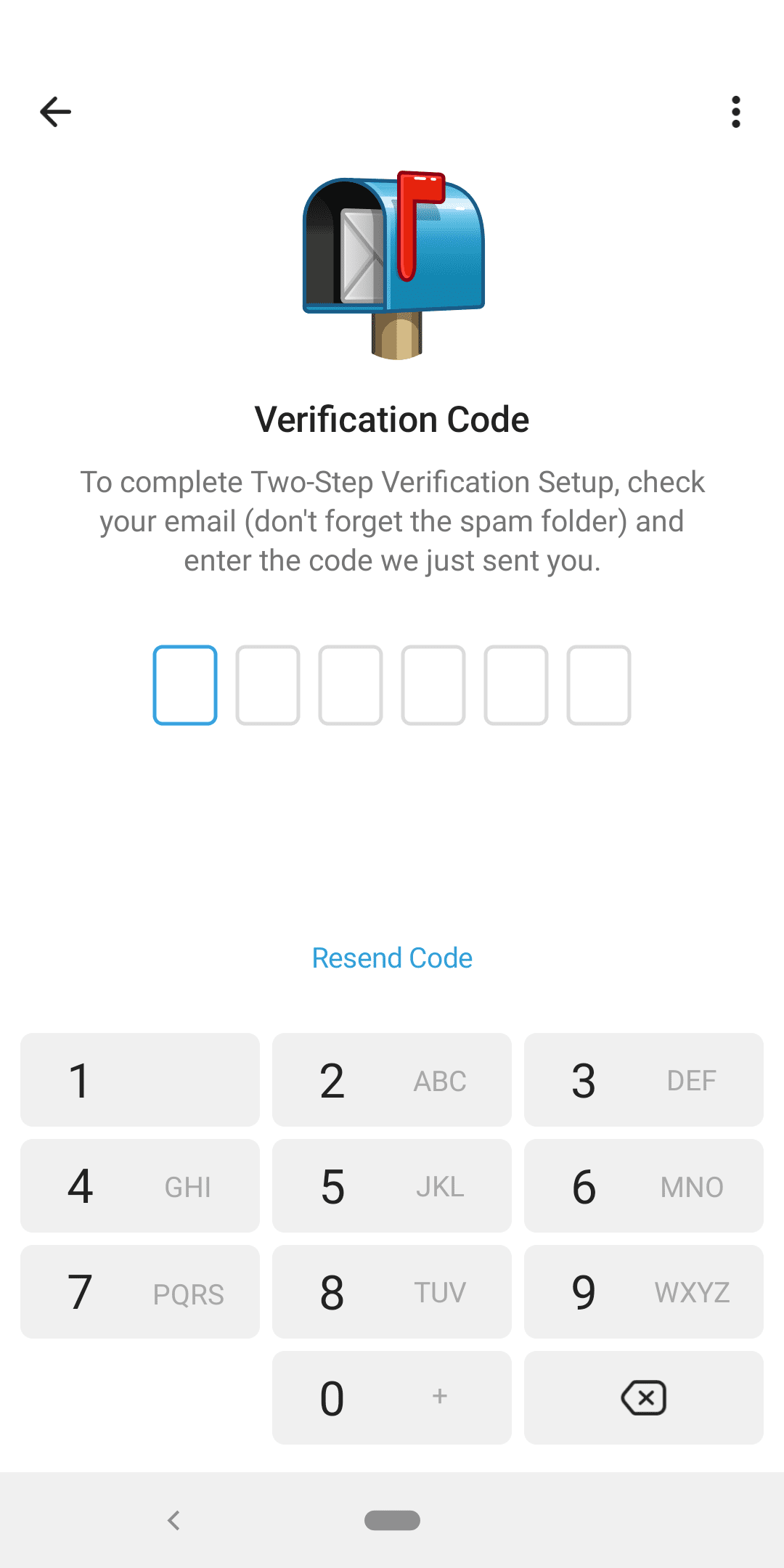 Phone screen showing Telegram verification code input.