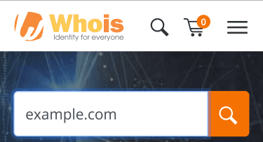 The WHOIS domain lookup homepage.
