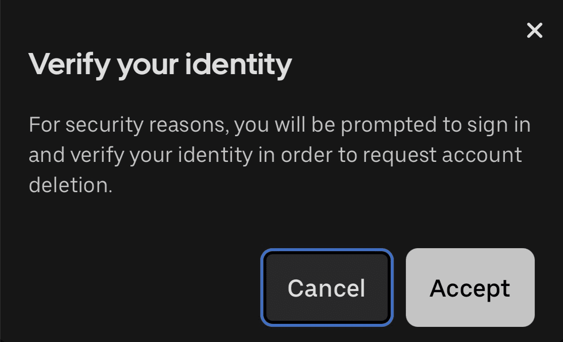 Uber mobile app identity verification screen.
