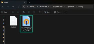 lage des fichiers .ovpn dans le dossier config du client graphique OpenVPN.