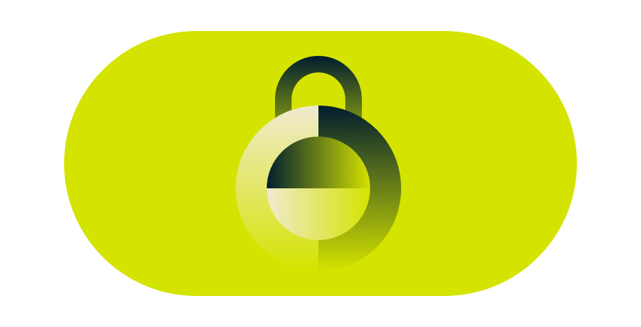 Grünes Vorhängeschloss.