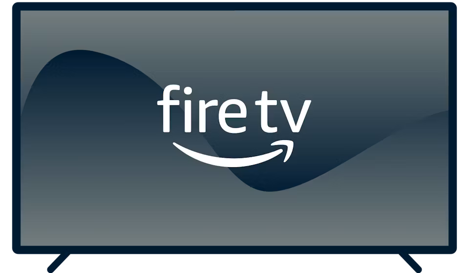 Logo Amazon Fire TV sur une TV.