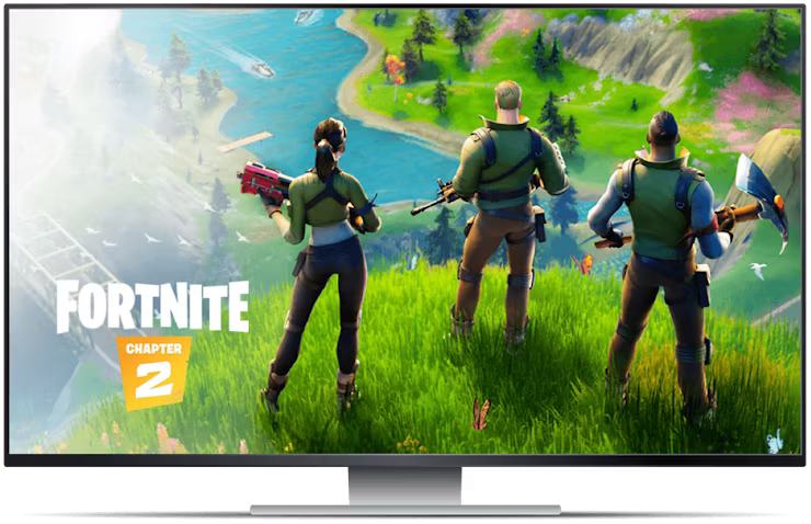 Geforce Now-skjerm med Fortnite