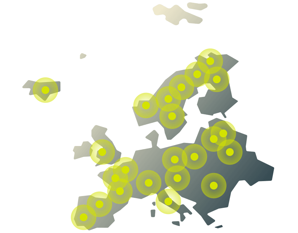 Connectez-vous à des dizaines d'emplacements de serveurs en Europe grâce au grand réseau mondial d'ExpressVPN.