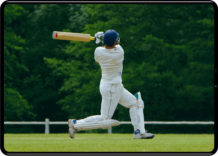 Assistindo críquete na Hotstar em um tablet.