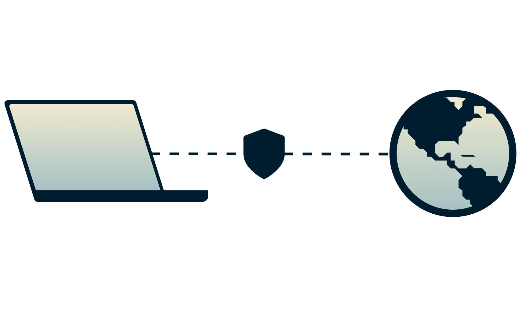 La conexión segura a internet de una laptop.