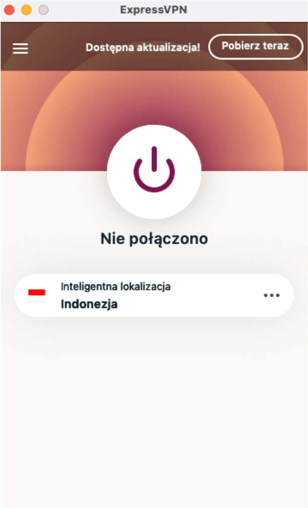 ExpressVPN app window with the Connect button